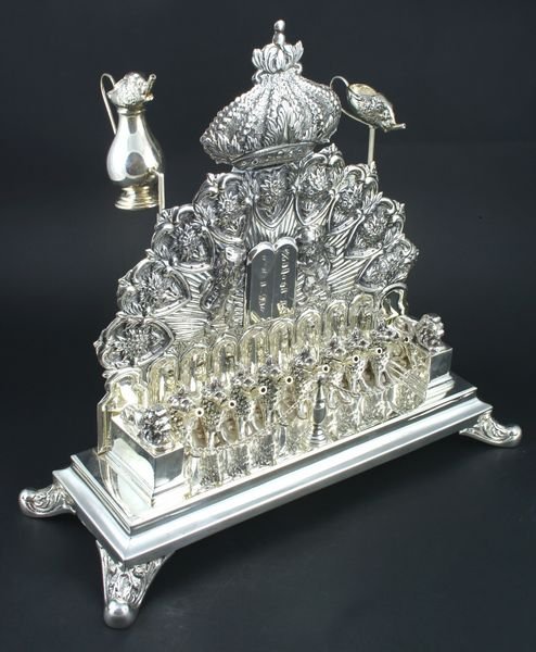 20th Century Judaica, Sterling Silver Menorah