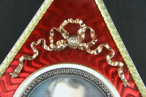 Russian 14k Frame with Nicholas II, Diamonds - 5