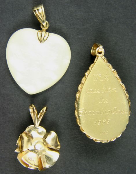 14kt Gold Cameo, Diamond Pendant etc., 44 dwt - 4