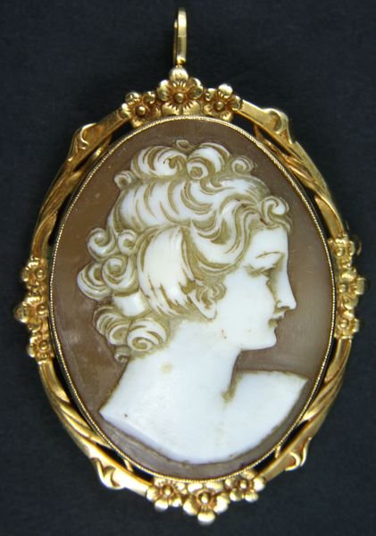 14kt Gold Cameo, Diamond Pendant etc., 44 dwt - 5