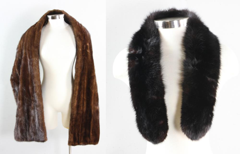 Mink Stole and Collar: Mink stole and collar. Provenance: From a Bronxville, New York estate.