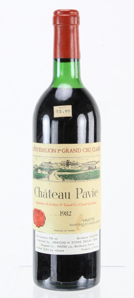 1982 Chateau Pavie St Emilion: 1982 Chateau Pavie St. Emilion Grand Cru. Provenance: Singer Island, Florida collection.