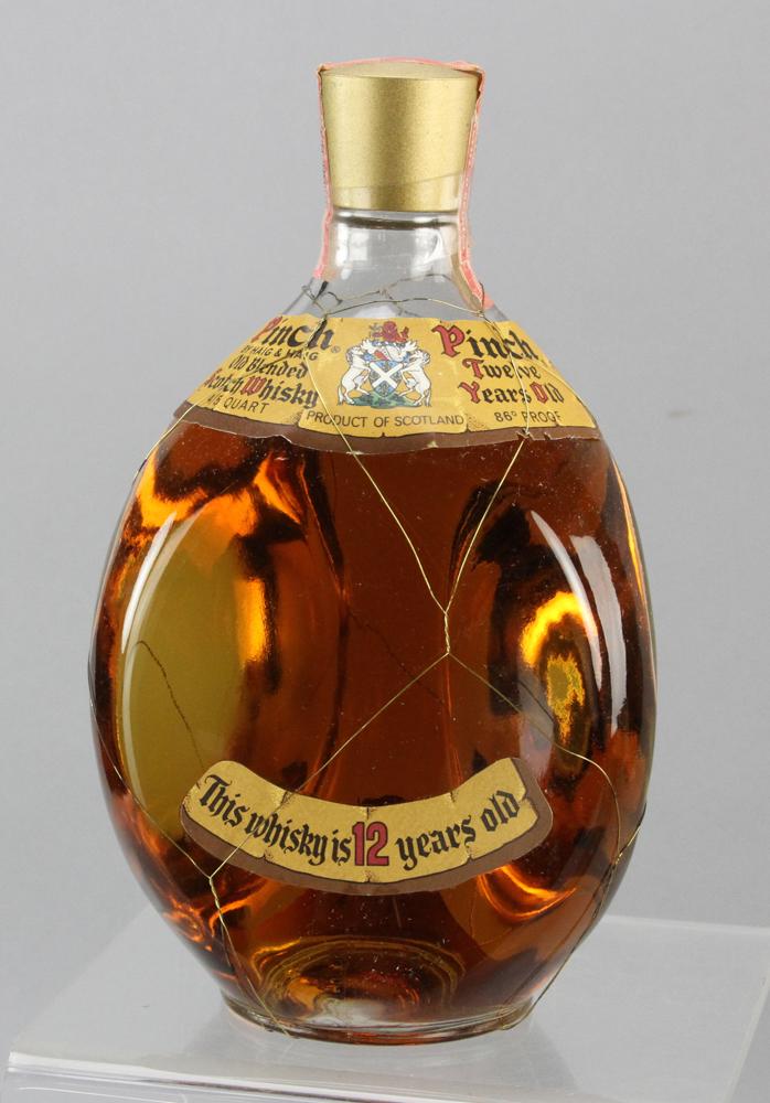 Haig and Haig Pinch 12 Yr Blended Scotch: Haig and Haig "Pinch" 12-year old blended scotch, 86 proof, 4/5 quart, sealed, original box. Provenance: La Jolla, California collection.