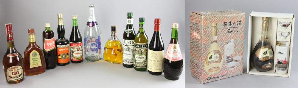 Eleven Bottles Assorted Wine and Spirits: Eleven (11) bottles of wine and spirits, to include: (2) Gallo Vermouth (sweet and extra dry); (1) Lejon vermouth; (1) San Martin Aurivette apricot wine; (1) Damiana Mexican liqueur; (1) Gallo rose; (