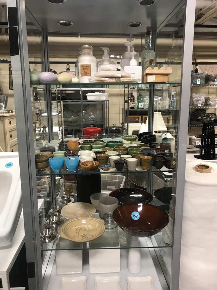 Ivory Vases, Plates, Boudoir Bottles, Etc: Collection of ivory vases, plates, also with large egg cup collection, toiletry and boudoir bottles, soap Easter eggs, etc.