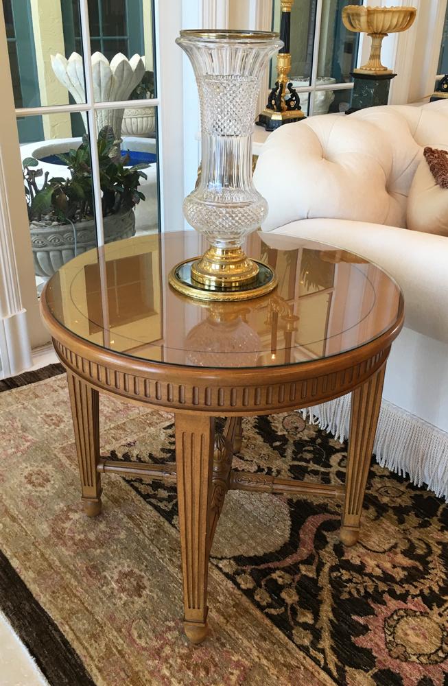 Round Occasional Table: Round occasional table, 27" H x 30". Please note: This lot includes the table only.