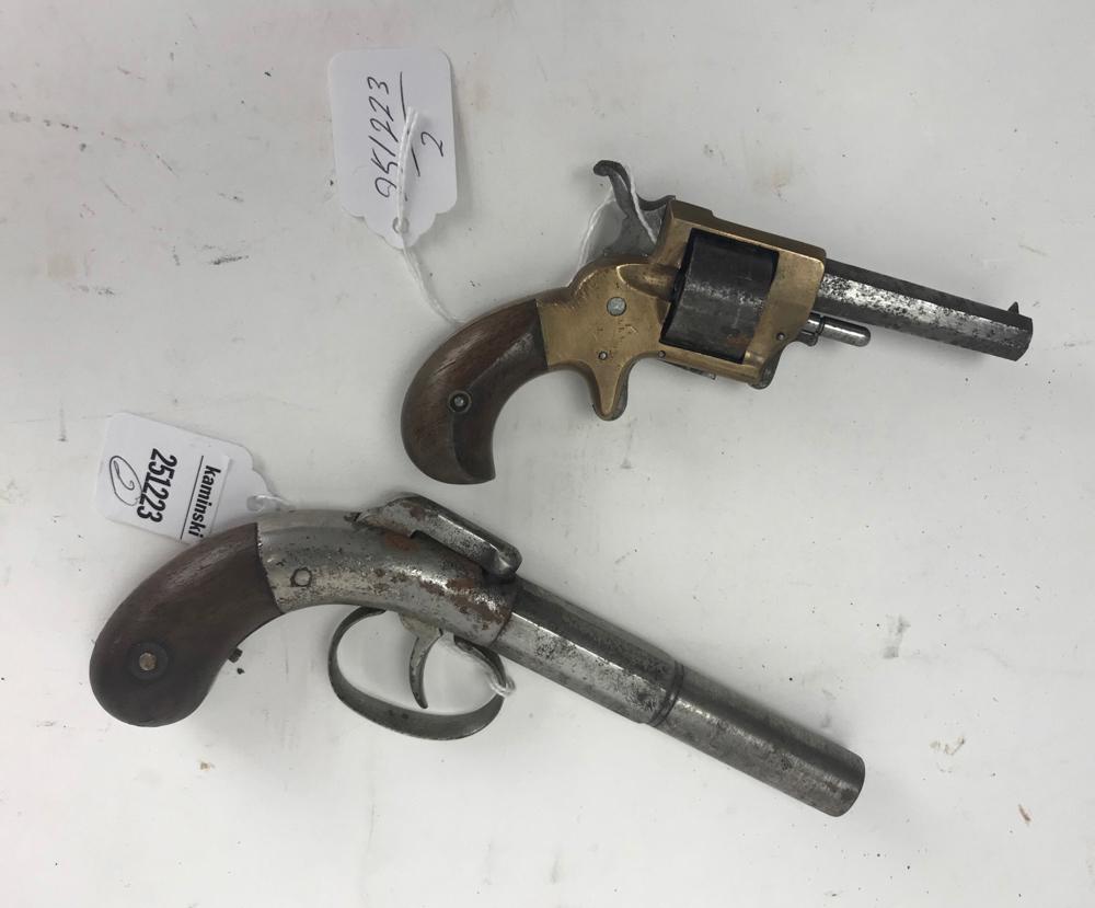 Antique Derringer Boot Revolver: Antique Derringer boot revolver, patented 1845. Provenance: From a Nahant, Massachusetts estate.