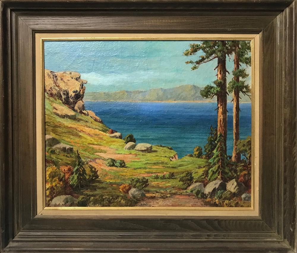 Alfred Mitchell SIgned, Oil on Canvas: Alfred R. Mitchell signed, (Alfred Richard Mitchell, California, 1888-1972), oil on canvas, 16" x 20", framed 22 1/4" x 26 1/2". Provenance: From a private collection in Pasadena, California.