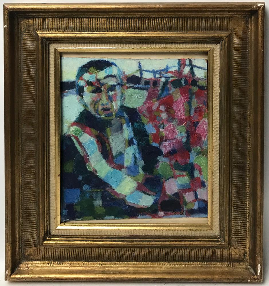 Robert Delaunay, Abstract, Oil on Canvas: Robert Delaunay, abstract, oil on canvas, 12" x 9 3/4", framed 17" x 15". Provenance: From an Orange, California estate.