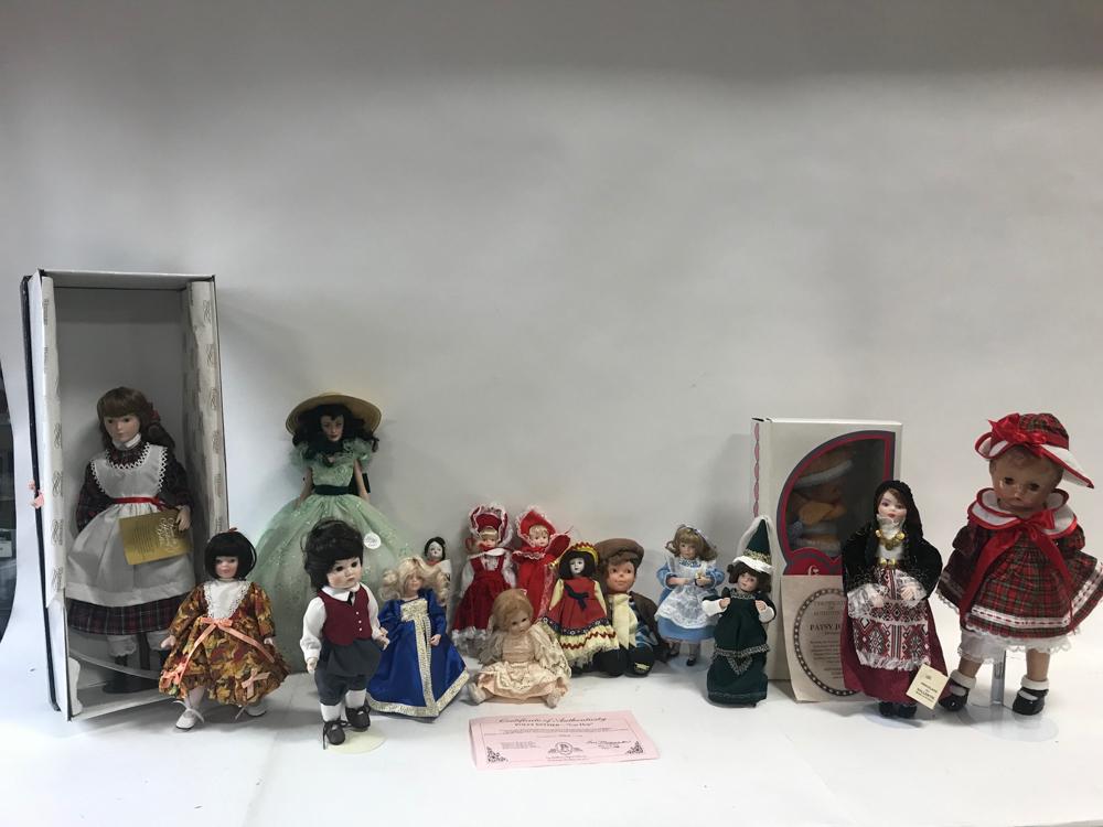 Group of Dolls: Group of dolls, to include: Franklin Heirloom, Effanbee, Westminster, and Lee Middleton. Provenance: From a Norwalk, Connecticut estate.
