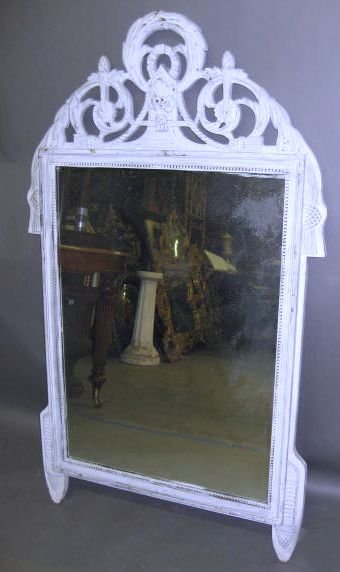 Early 20th C. French Wood Painted Mirror