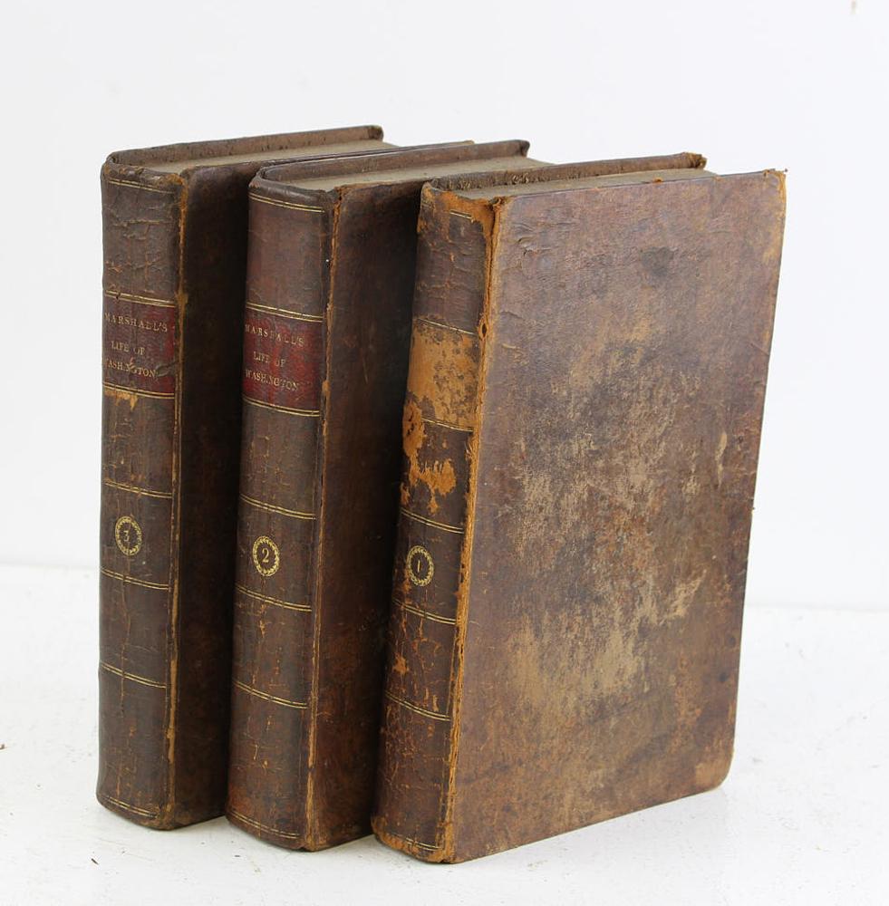 The Life of George Washington, (3) Volumes: The Life of George Washington, by John Marshall, three volumes, 1805, inscribed by owner Aaron Coe 1816.