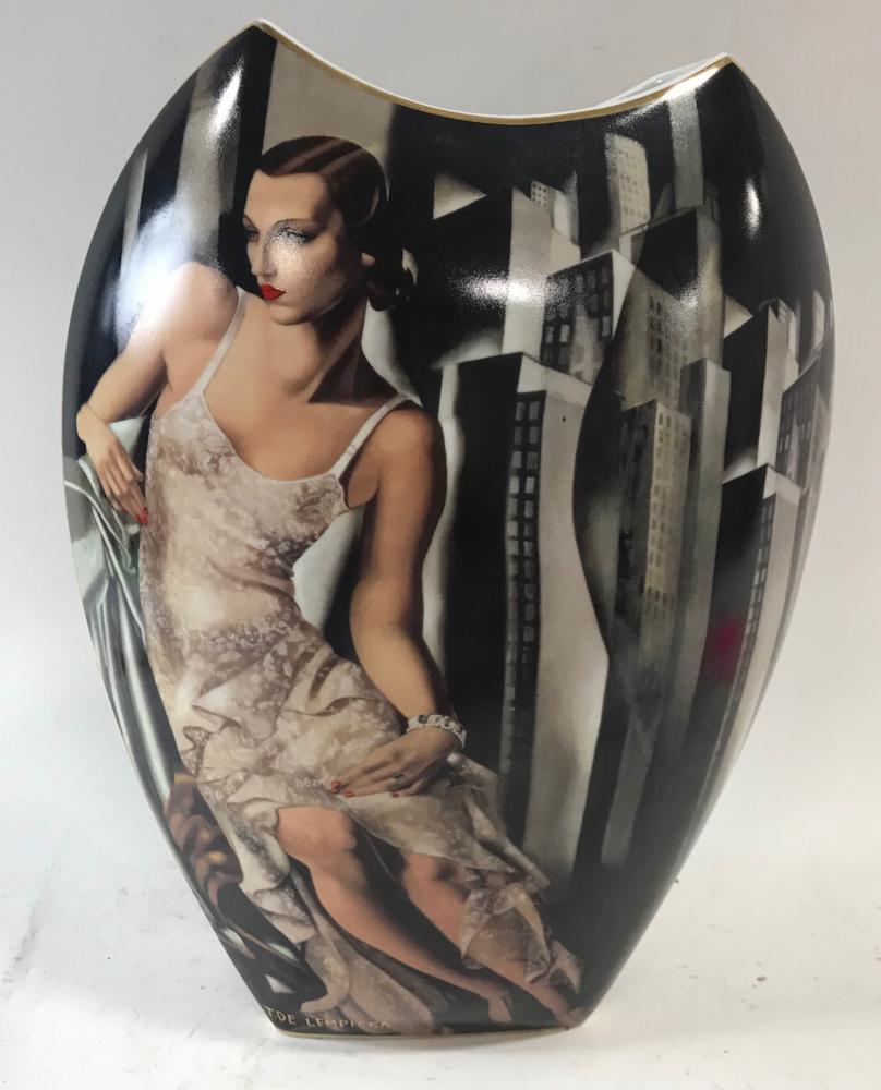 Tamara de Lempicka, Vase: Tamara de Lempicka, vase, 18" x 13 1/2". Provenance: From an Orange, California estate.