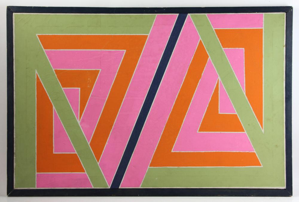 Attributed to Larry Zox, Abstract, Oil on Canvas: Attributed to Larry Zox, abstract, oil on canvas, unsigned, 22" x 34", frame 24" x 36". Provenance: From a Wells, Maine collection.