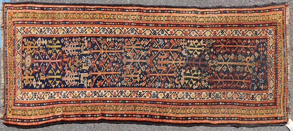 Antique Persian Shiraz Runner: Antique Persian Shiraz runner, 8' 6" x 3' 1".