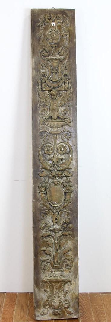 Classical Painted Plaster Wall Plaque: Classical painted plaster wall plaque. Provenance: From a Coronado, California estate.