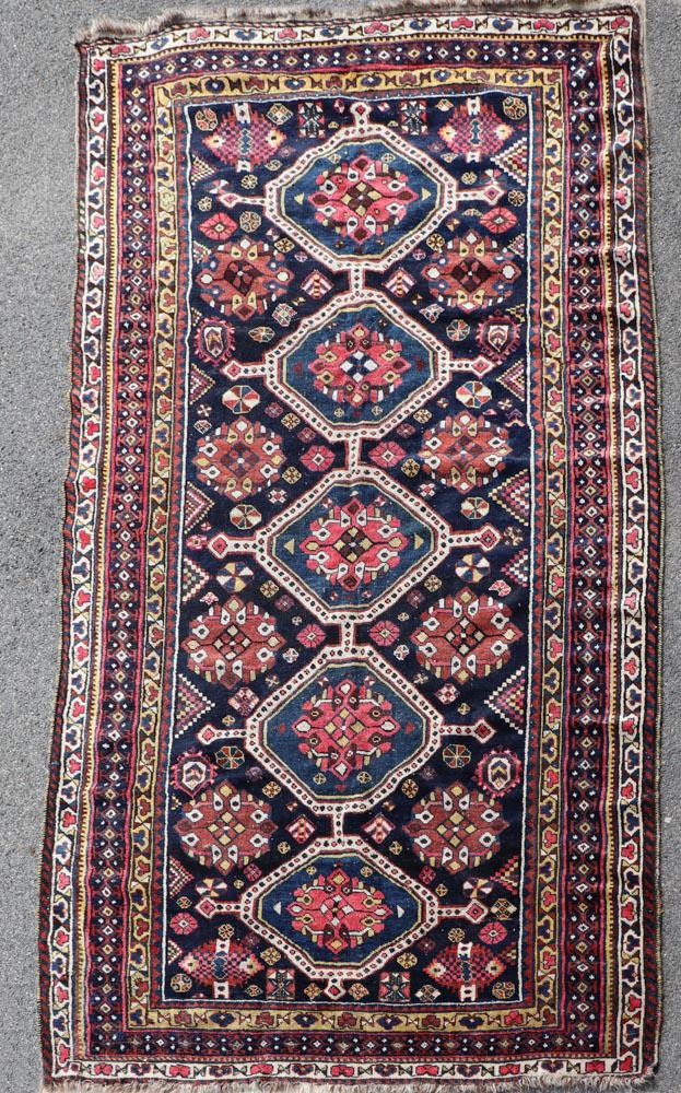 Antique Persian Bahktiari Lori Rug: Antique Persian Bakhtiari Lori rug, 5' x 10'.