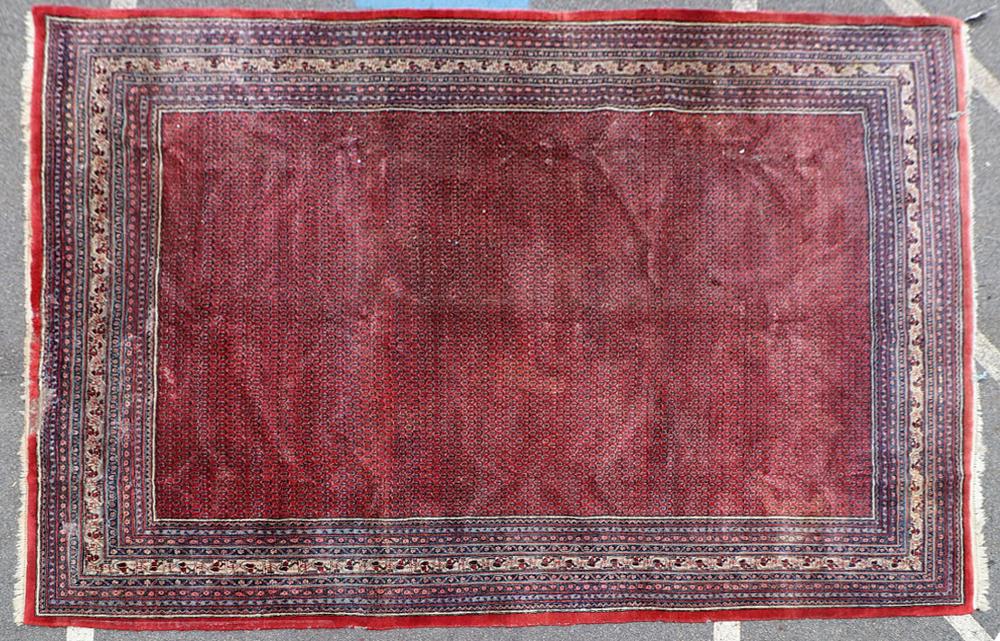 Antique Persian Mir Sarouk Rug: Antique Persian Mir Sarouk rug, 10' x 13' 6".
