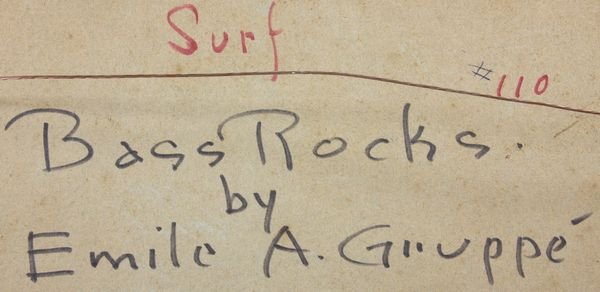 Signed Emile Gruppe, Bass Rocks, o/b - 4
