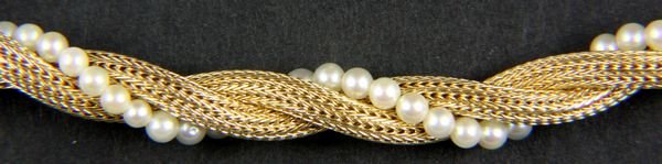 14k Gold Ladies Pearl Necklace - 2