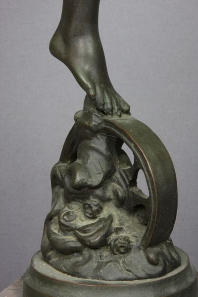 19th C. Classical Bronze Sculpture on Marble - 5