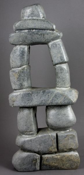 Inuit Art Sculpture, Inukshuk Stone Carving - 2