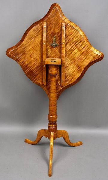 20th Century Tiger Maple Tip-Top Candlestand - 3