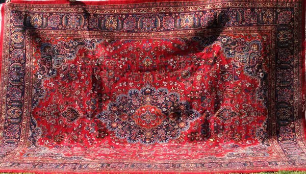 Semi-Antique Persian Kashan Rug, 9' 7" x 13' 1"