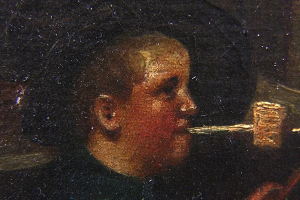 19th C., Genre Scene, Boy w/ Grandfather, o/c - 3
