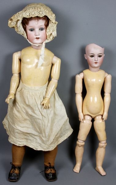 (2) German Bisque Head Dolls, 1 Ernst Heubach