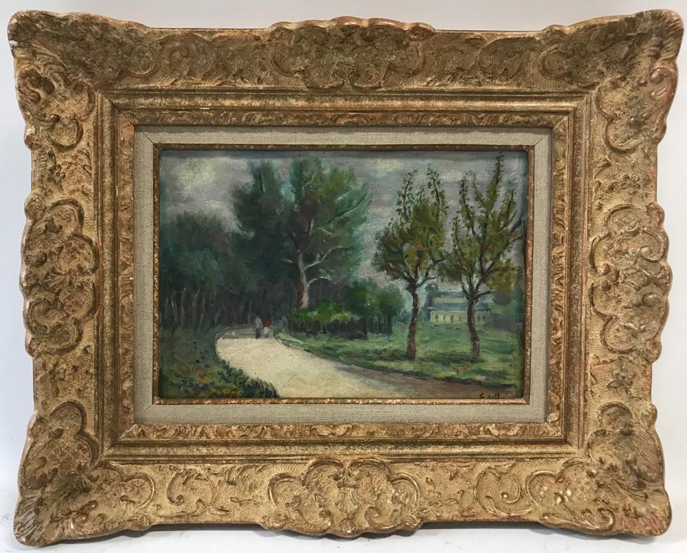 Francois Gall, Oil on Board: Francois Gall (French, 1912-1987), oil on board, 9 1/2" x 12 3/4", framed 16" x 20". Provenance: From an Orange, California estate. Note: This lot was previously won in our July 2020 auction by non-pa