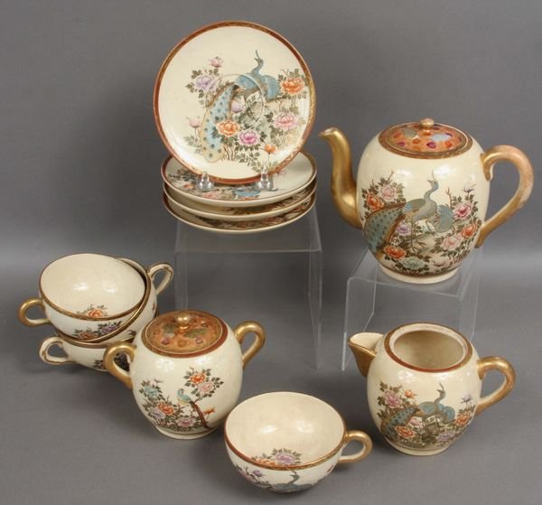 Satsuma Tea Set, Eleven (11) Pieces