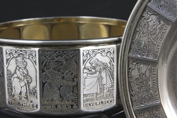 Sterling Silver Nursery Rhymes Bowl Dish Fork - 3