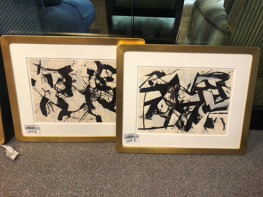 Pair of Abstract Expressionist prints, L.R. Loew gilt (1 of 1)
