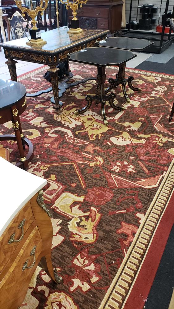 Fine Ushak design, hand tufted wool rug, labeled "tai (1 of 1)