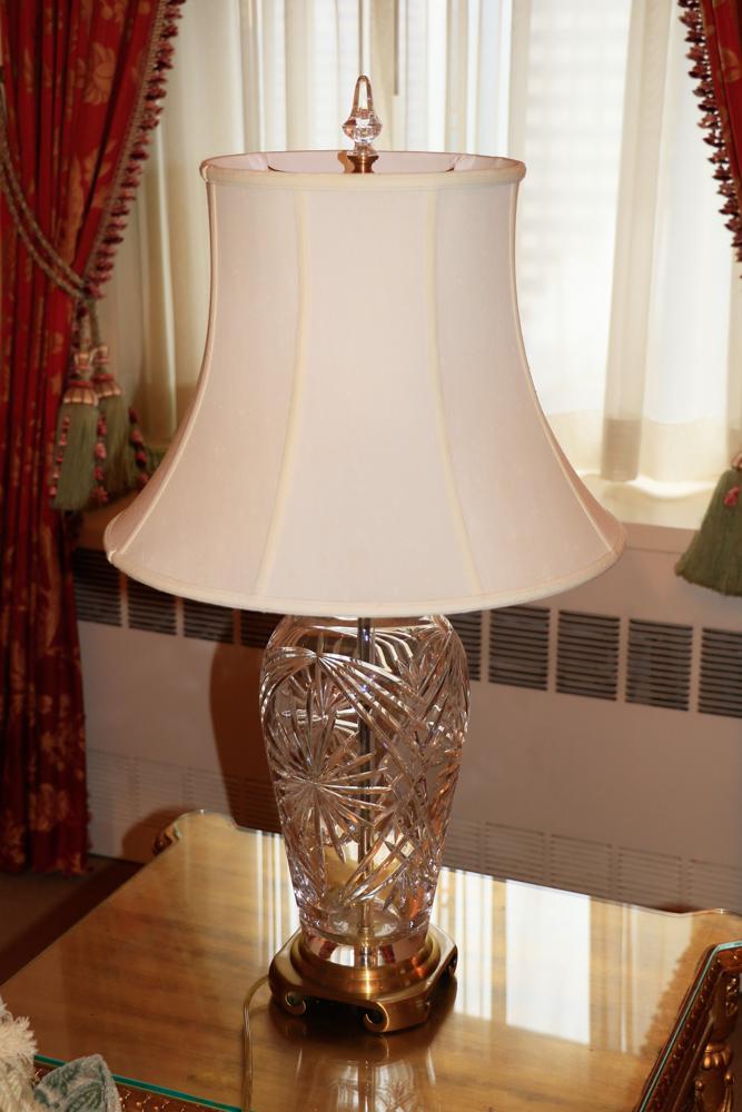 2 Crystal and brass lamps, biggest 34" (1 of 1)