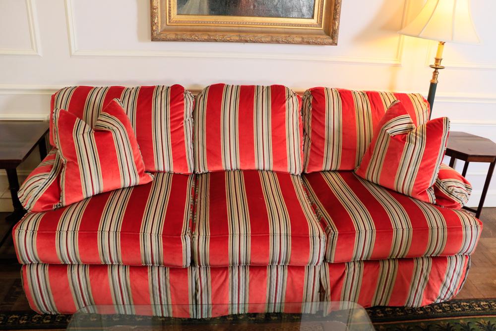 Upholstered Red sofa by Pearson, 33x79x42" (1 of 1)