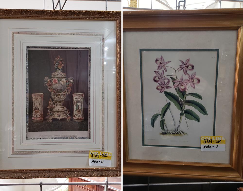 2 framed prints, floral and vase (1 of 1)
