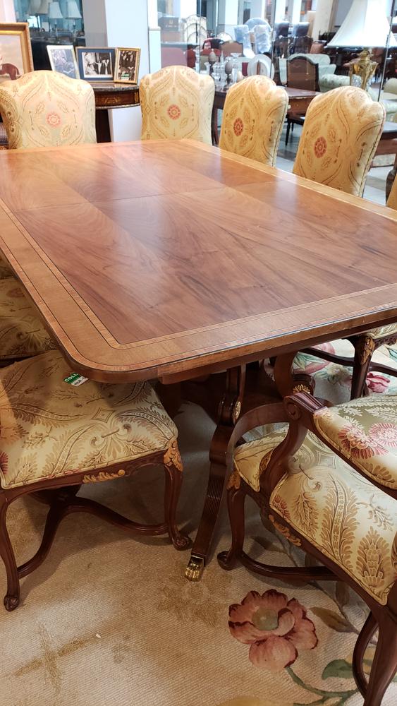 Continental style fruitwood dining chairs with gold (1 of 1)