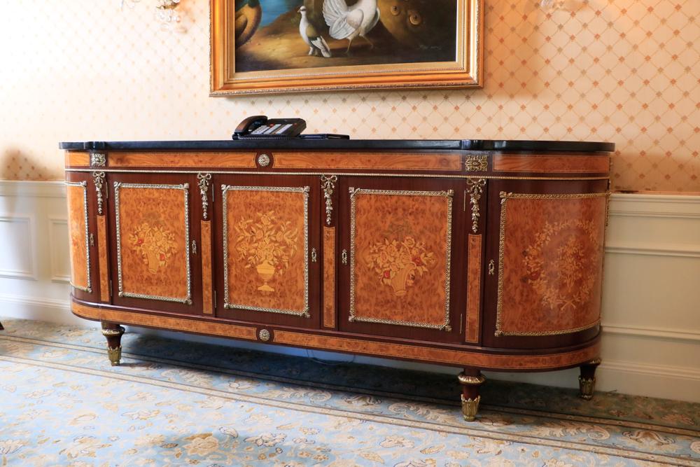 Louis XV style buffet/credenza having French burl wood (1 of 1)