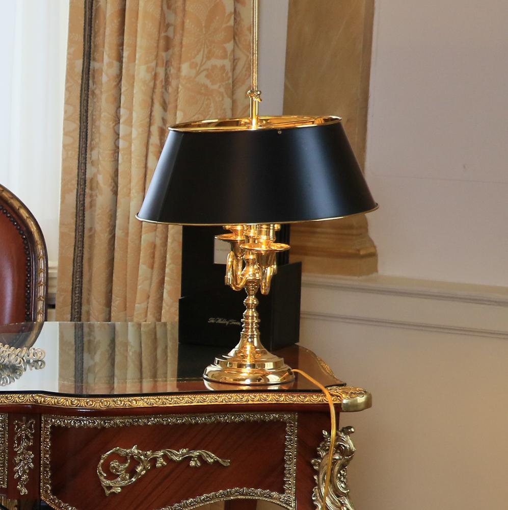 Brass desk lamp with black shade (1 of 1)