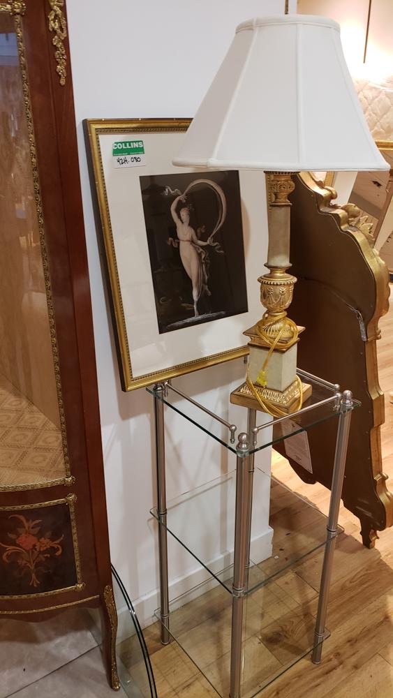 Chrome and glass shelf with a French print (1 of 1)