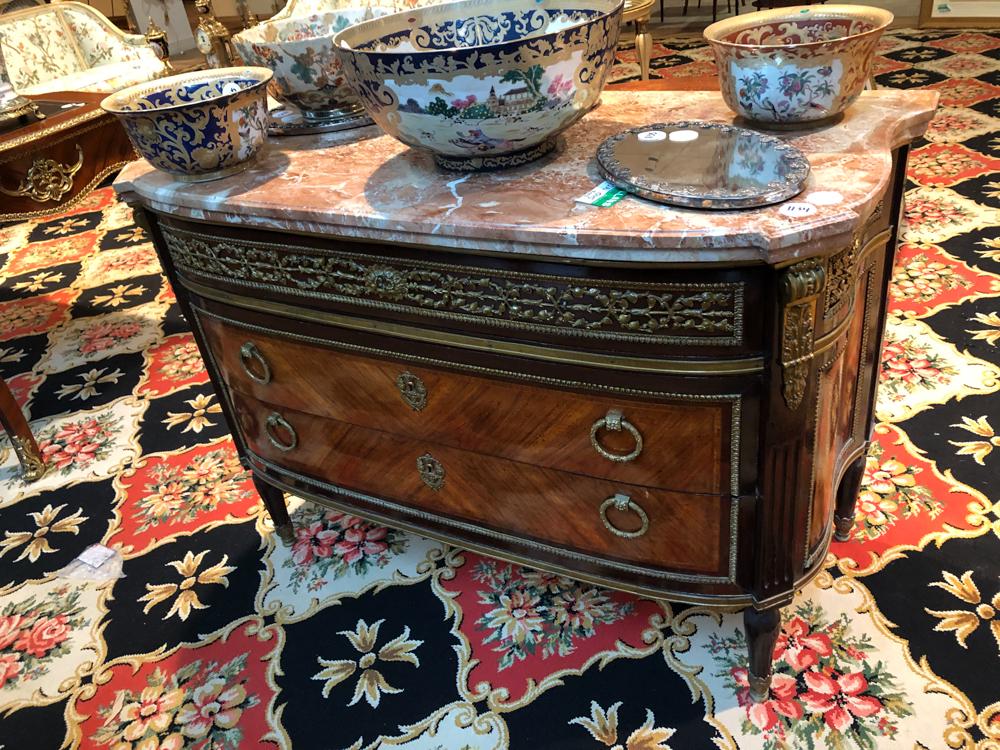 Louis XVI style bombe chest, king wood with marquetry (1 of 1)