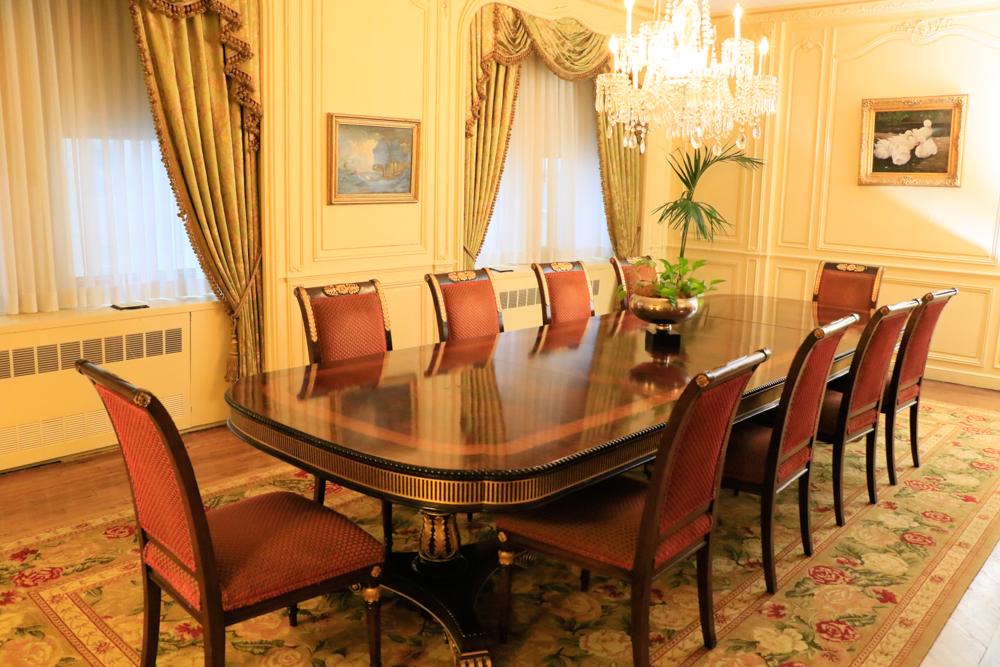 Classical Empire style flame mahogany double pedestal (1 of 1)