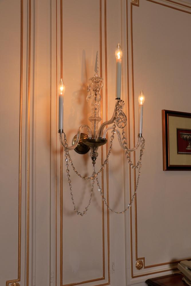 Set of 4 cut crystal sconces with dropped crystal swags (1 of 1)