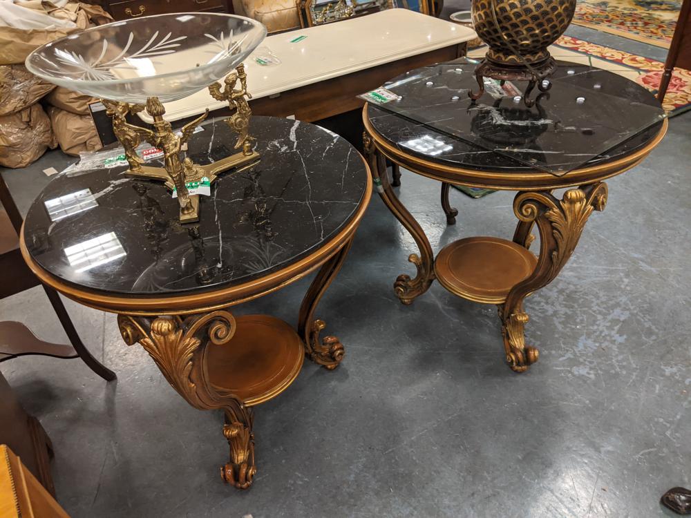 Pair of decorative craft, carved gilt wood and gesso (1 of 1)