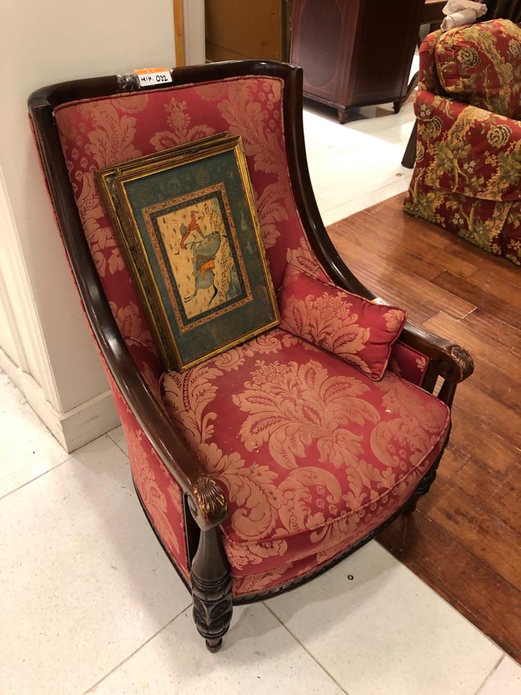 Continental/ Empire style mahogany armchair, fine red (1 of 1)