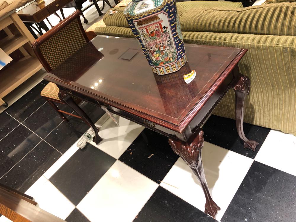 Writing desk set - Chippendale style mahogany Library (1 of 1)