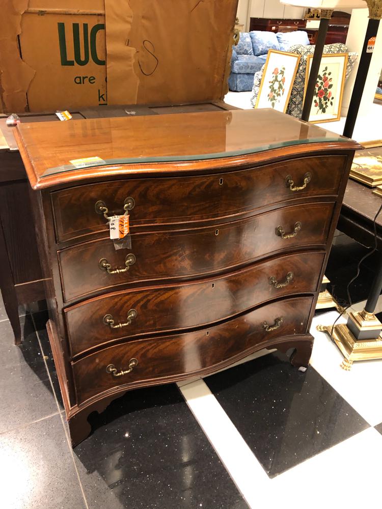 4 drawer 19th century mahogany bureau. (1 of 1)