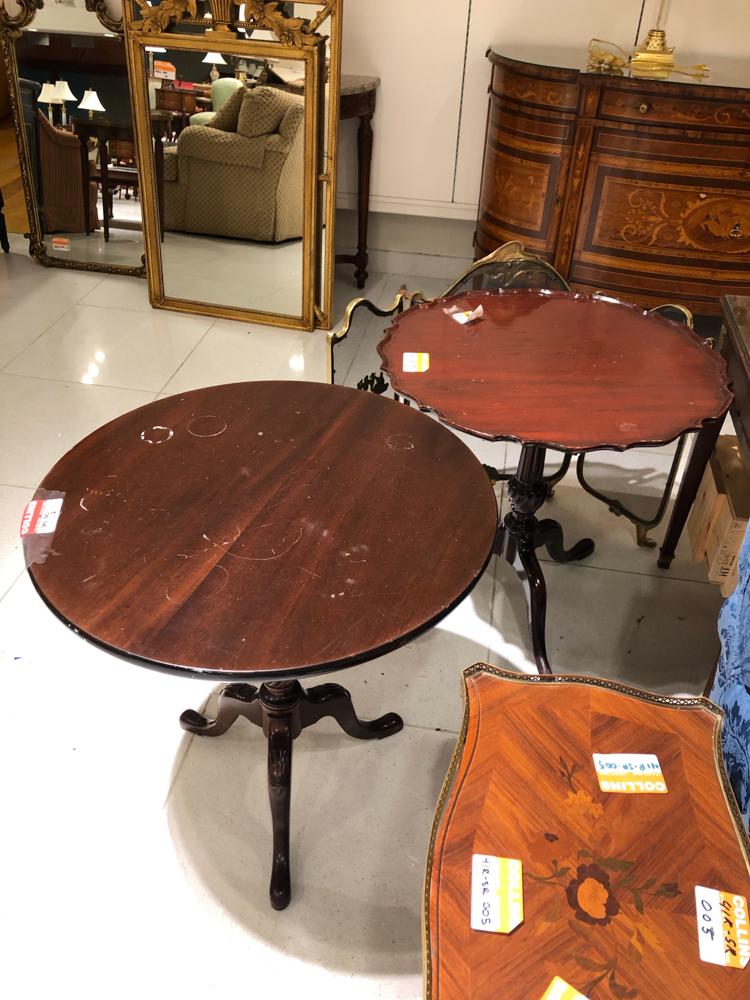 Pie shaped, scalloped table, with another mahogany (1 of 1)